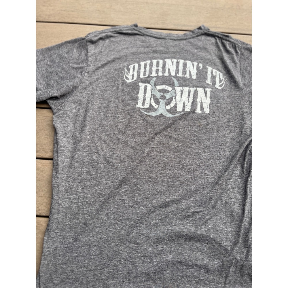 Jason Aldean Burnin It Down Graphic T-Shirt Gray Country Music Tee XL (223) - Picture 4 of 5